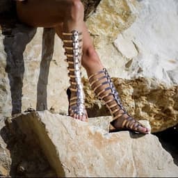 image-New Roman Gladiator Sandals Boots Summer Open Toe Hollow Flat Shoes Fashion Belt Buckle Sandals For Women