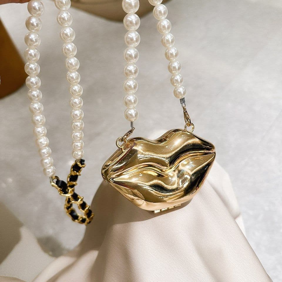 image-Mini Lip Bag One Shoulder Crossbody Fashion Flowers
