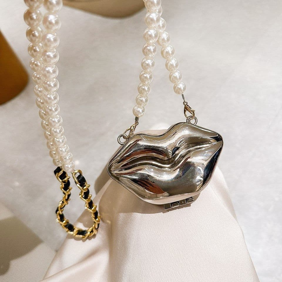 image-Mini Lip Bag One Shoulder Crossbody Fashion Flowers