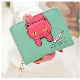 image-Short Cute Zipper Cartoon Cat Printing Student Coin Purse