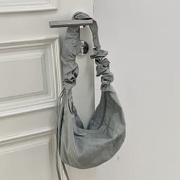 image-Women's Fashionable Simple Pleated Nylon Cloth Portable Shoulder Bag