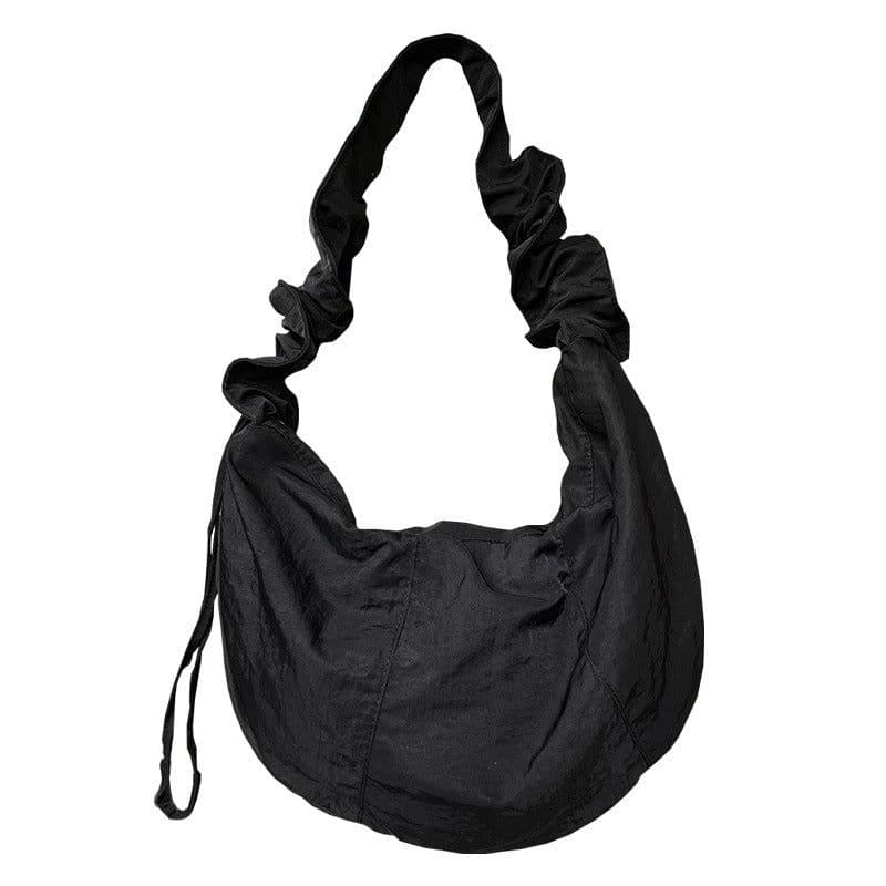 image-Women's Fashionable Simple Pleated Nylon Cloth Portable Shoulder Bag