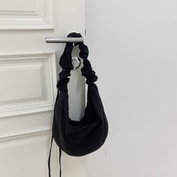 image-Women's Fashionable Simple Pleated Nylon Cloth Portable Shoulder Bag