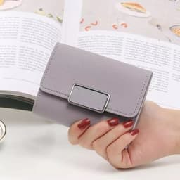 image-Women's Short And Simple Plaid Fashion Wallet