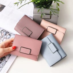 image-Women's Short And Simple Plaid Fashion Wallet