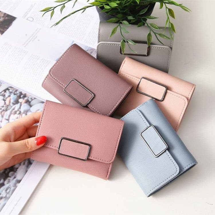 image-Women's Short And Simple Plaid Fashion Wallet