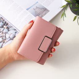 image-Women's Short And Simple Plaid Fashion Wallet