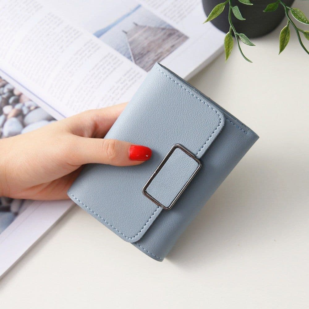 image-Women's Short And Simple Plaid Fashion Wallet
