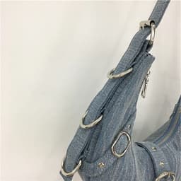 image-Special-interest Design Retro Metal Buckle Denim Shoulder Bag
