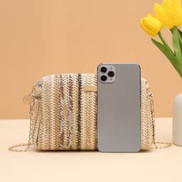 image-Rainbow Straw Bag Woven Camera Bag All-match Girls Crossbody Bag