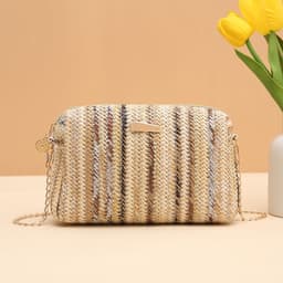 image-Rainbow Straw Bag Woven Camera Bag All-match Girls Crossbody Bag