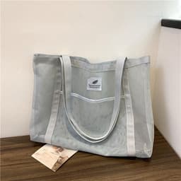 image-Mesh Handbag Transparent Shopping Bag Large Capacity Shoulder Bag Women