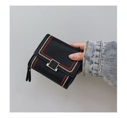 image-Women's Embroidery Thread Short Multi Card Slot Clutch