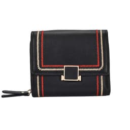 image-Women's Embroidery Thread Short Multi Card Slot Clutch