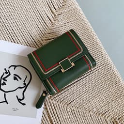 image-Women's Embroidery Thread Short Multi Card Slot Clutch