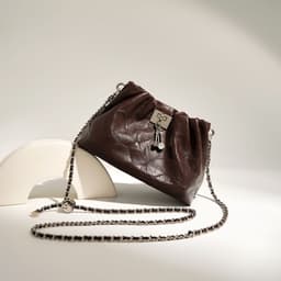 image-Leather Folds Cloud Bag Retro High-grade Temperament Lock