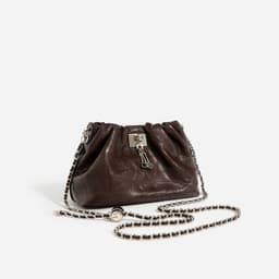 image-Leather Folds Cloud Bag Retro High-grade Temperament Lock