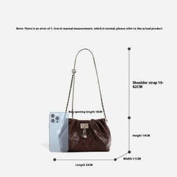 image-Leather Folds Cloud Bag Retro High-grade Temperament Lock