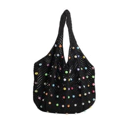 image-Knitted Tote Portable Women's Japanese Style Handmade Woven Bag Hollowed Leisure