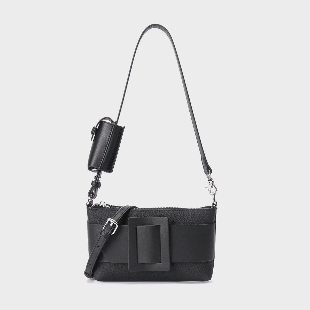 image-Underarm Leather Women's Portable Messenger Bag