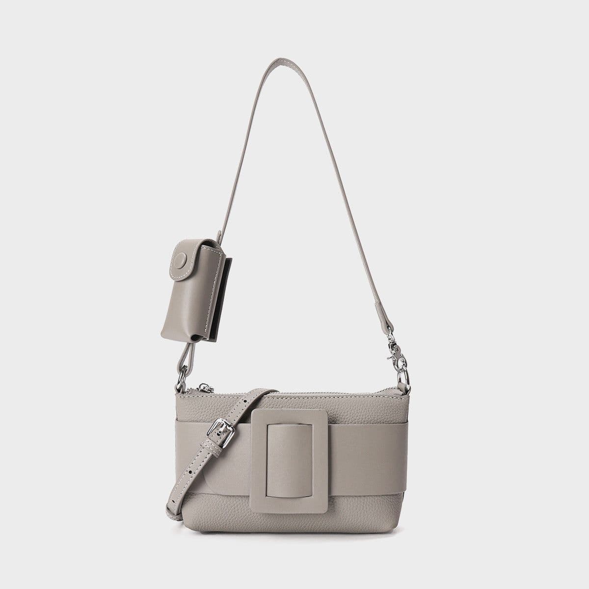 image-Underarm Leather Women's Portable Messenger Bag