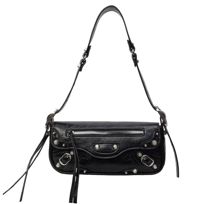image-Fashionable Women's Simple Rivet Bag Shoulder Bag