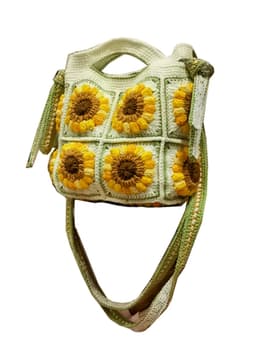 image-Wool Crocheted Hand-held Crossbody Dual-use Sweet Hand-woven Sunflower Women's Bag