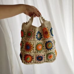 image-Zero Basic Learning Hand-woven Diy Material Retro Contrast Color Shoulder Bag