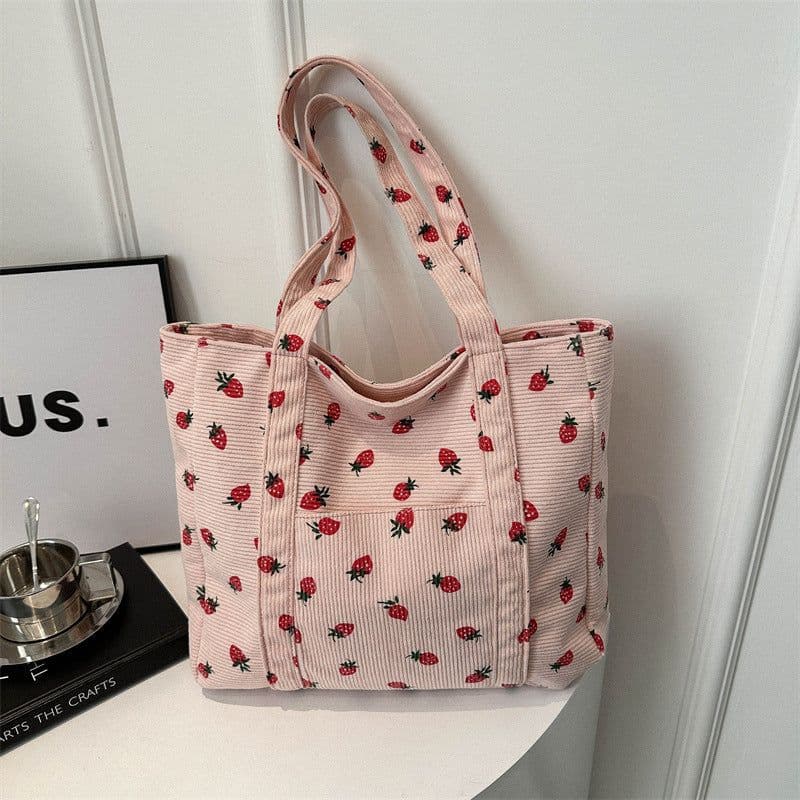 image-Portable Tote Bag Large Capacity Beautiful Simple Fashion Preppy Style Casual Cool Shoulder Bag