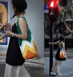 image-Shoulder Bag Casual Diy Handmade Spring And Summer New Vegetable Basket Woven Bag