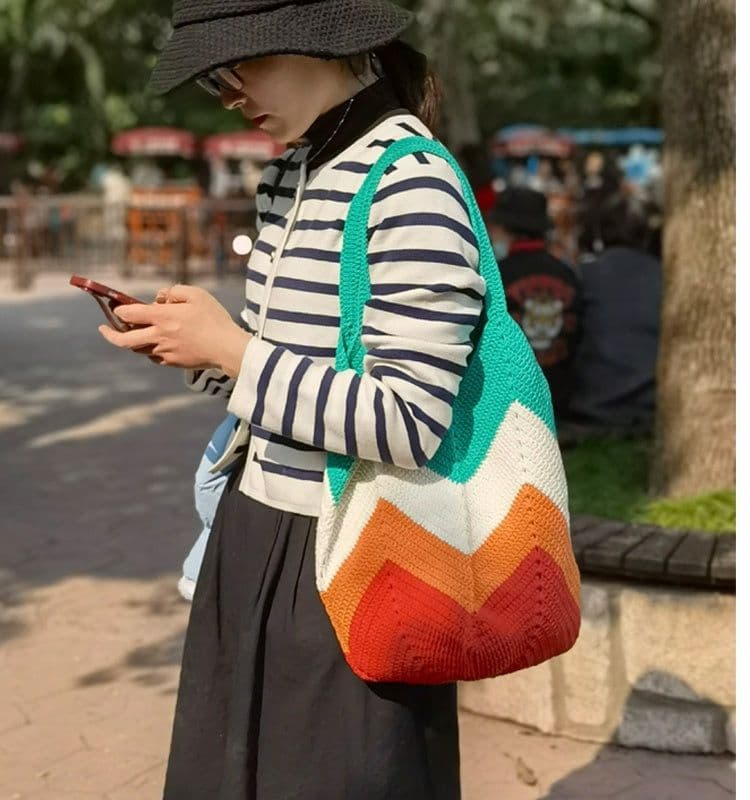 image-Shoulder Bag Casual Diy Handmade Spring And Summer New Vegetable Basket Woven Bag