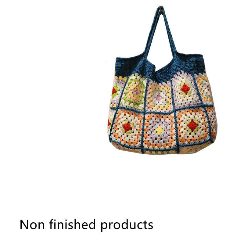 image-Diy Material All-match Shoulder Summer Autumn New Style Woven Portable Woolen Yarn Bag