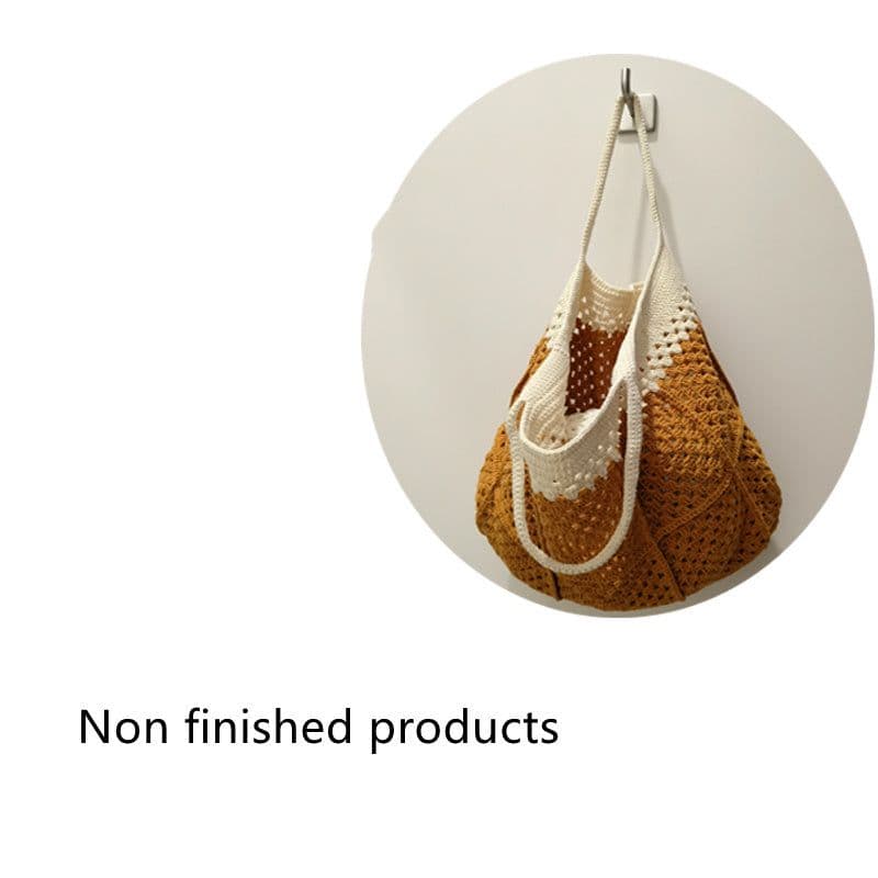image-Diy Material All-match Shoulder Summer Autumn New Style Woven Portable Woolen Yarn Bag