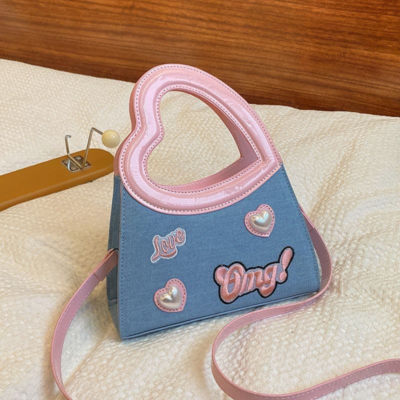 image-Special-interest Design Love Handbag Contrast Color Fashion