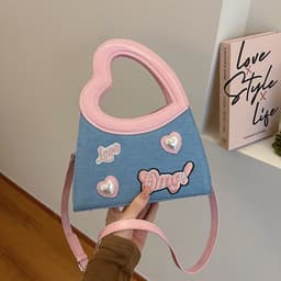 image-Special-interest Design Love Handbag Contrast Color Fashion