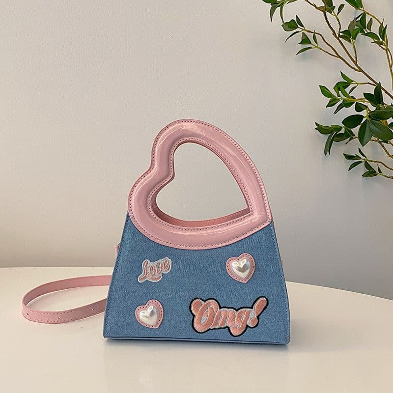 image-Special-interest Design Love Handbag Contrast Color Fashion