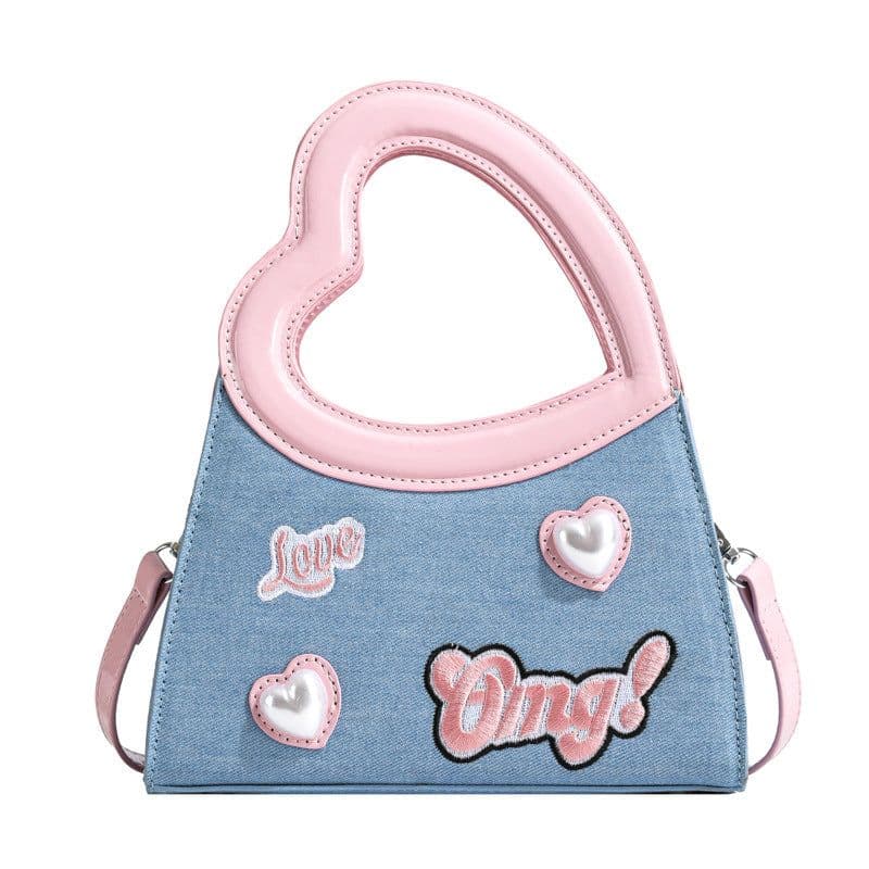 image-Special-interest Design Love Handbag Contrast Color Fashion