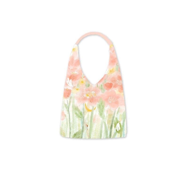 image-Illustration Canvas Bag Shoulder Bucket Bag