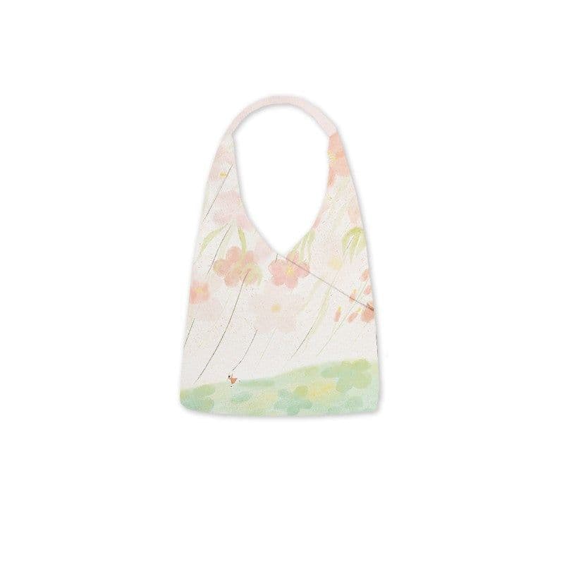 image-Illustration Canvas Bag Shoulder Bucket Bag