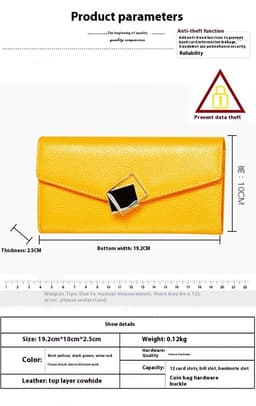 image-Women's Long Fashion Large-capacity Genuine Leather Wallet