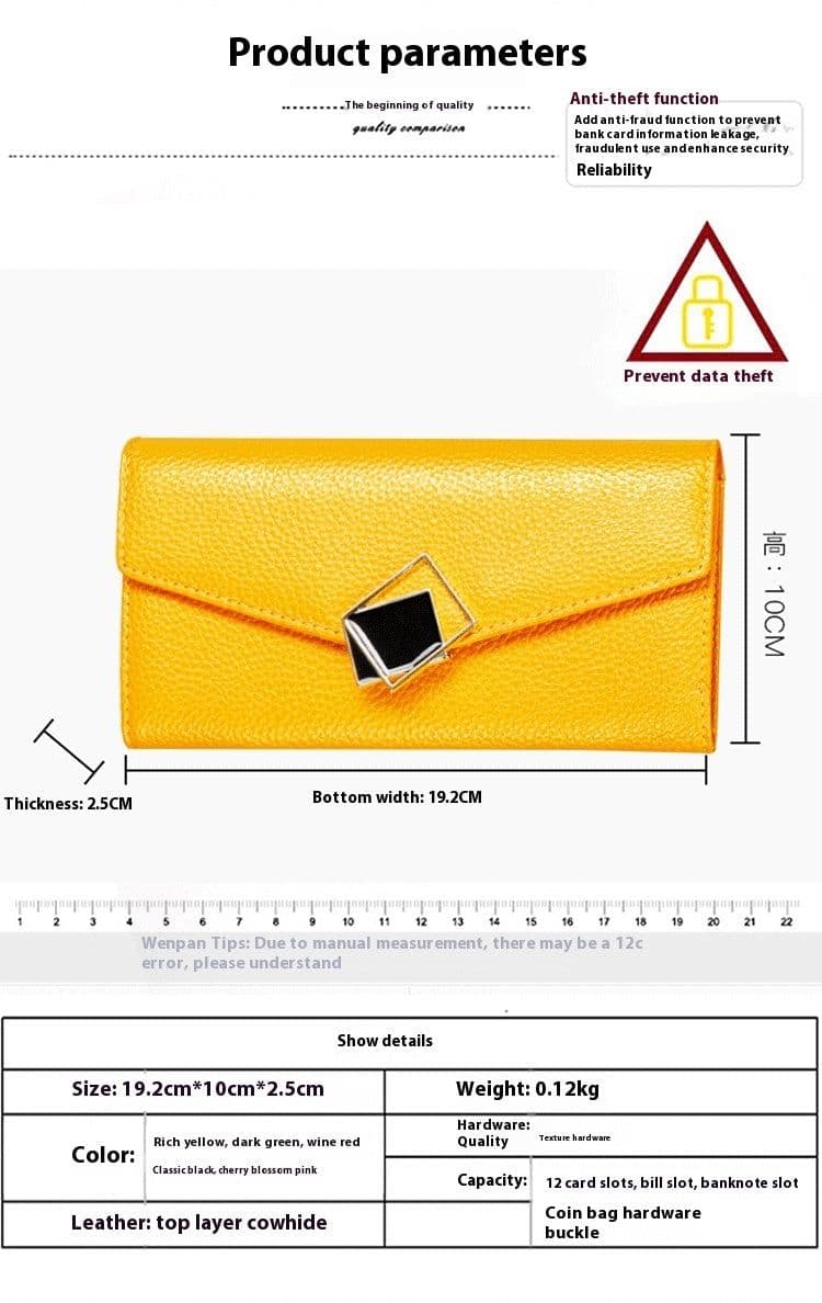 image-Women's Long Fashion Large-capacity Genuine Leather Wallet
