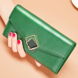 image-Women's Long Fashion Large-capacity Genuine Leather Wallet