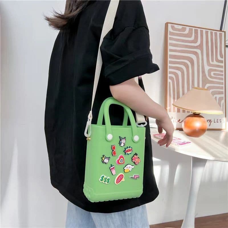 image-DIY Hole Beach Vacation Bag Women's Simple Handbag