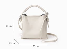 image-Women's Fashion Top Layer Cowhide Bucket Bag