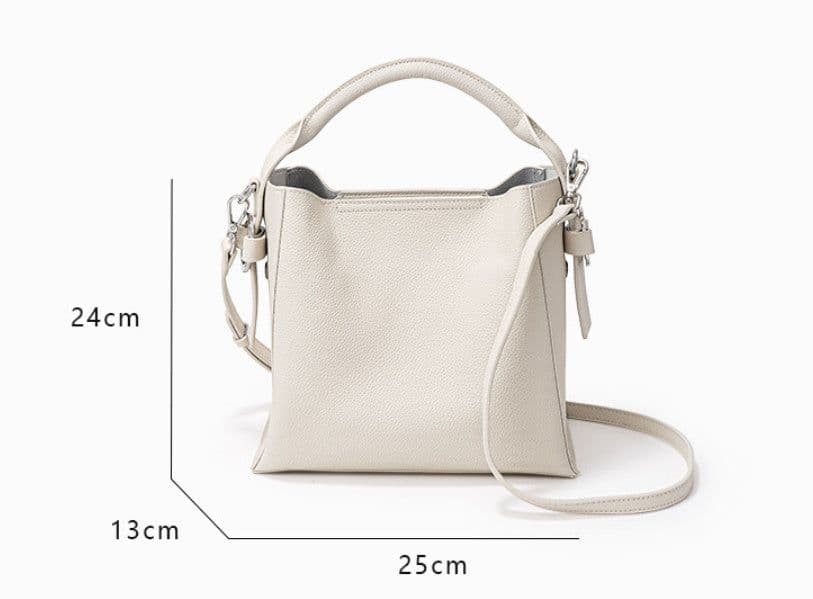 image-Women's Fashion Top Layer Cowhide Bucket Bag