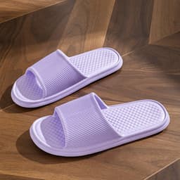 image-Summer Slipper Indoor House Shoes For Men Women Couples Solid Color Rhombus Striped Non-slip Bathroom Slippers