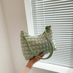 image-Women's Simple Gentle Elegant Pleated Underarm Messenger Bag