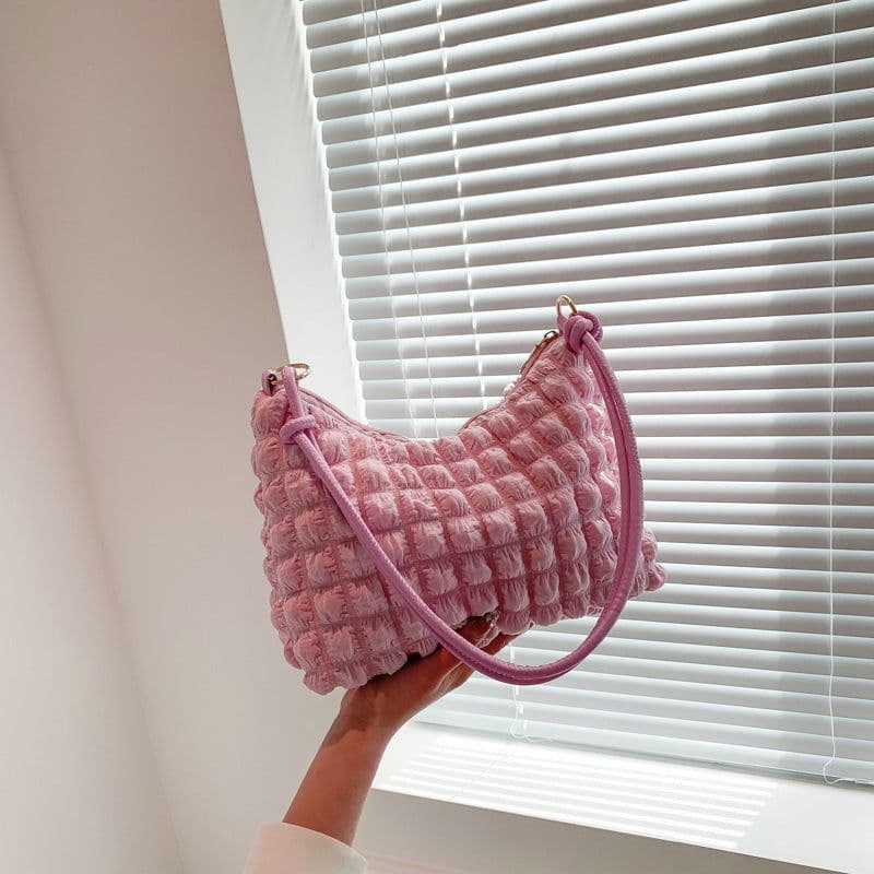 image-Women's Simple Gentle Elegant Pleated Underarm Messenger Bag