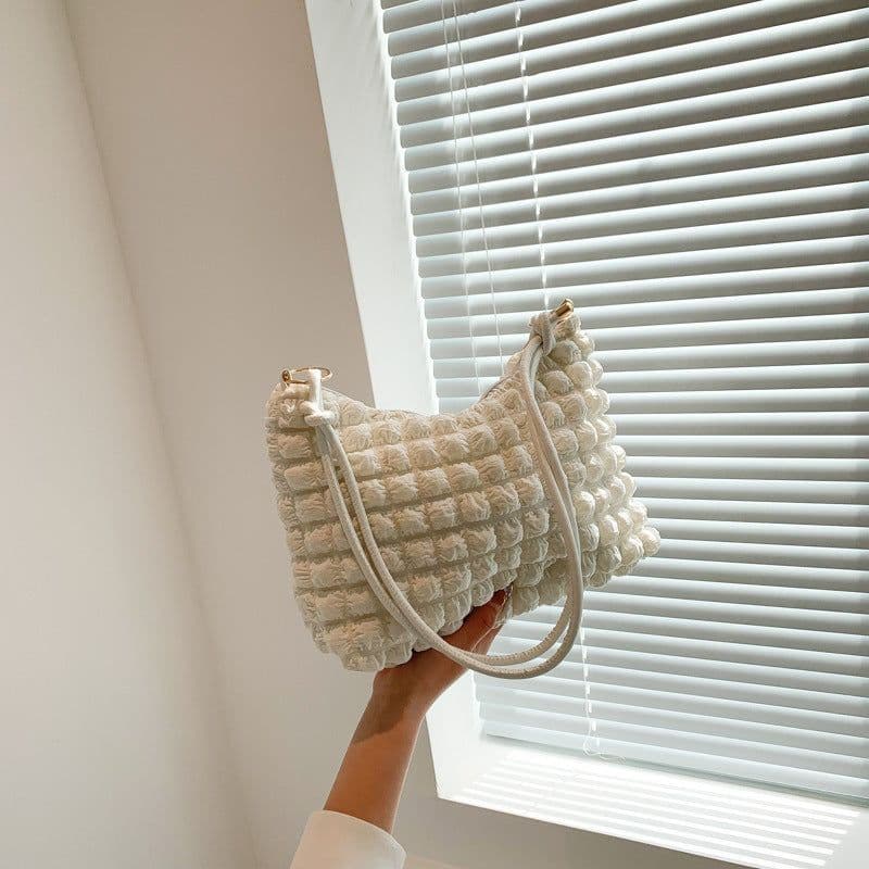 image-Women's Simple Gentle Elegant Pleated Underarm Messenger Bag