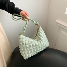 image-Women's Simple Gentle Elegant Pleated Underarm Messenger Bag